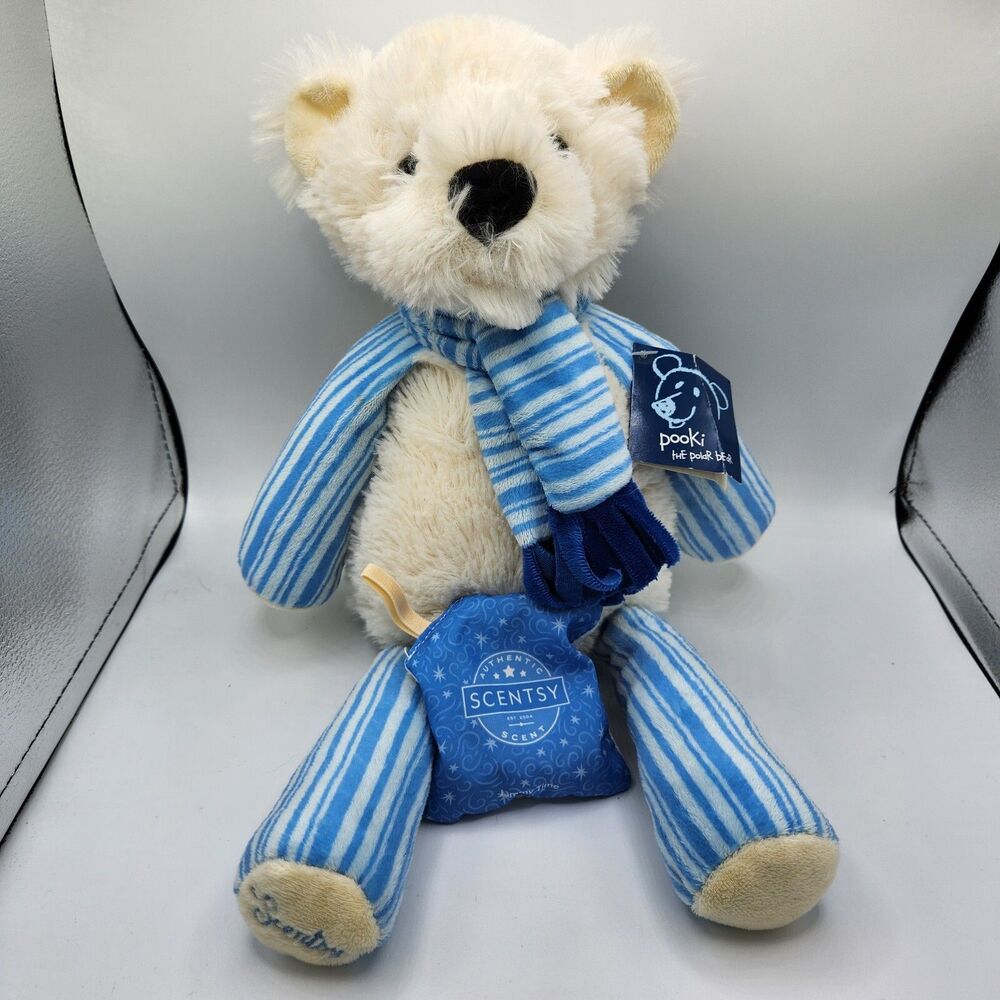 Scentsy Buddy Pooki the Polar Bear Plush 15" With TAG & Jammy Time Scent Pack